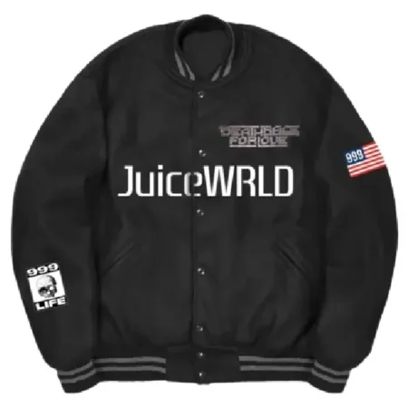 Juice Wrld Rap Singer 999 Life Black Bomber Cotton Jacket