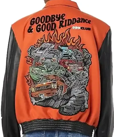Juice Wrld Wool Leather Varsity Jacket Back