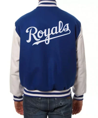 Kansas City Royals Blue and White Letterman Jackets
