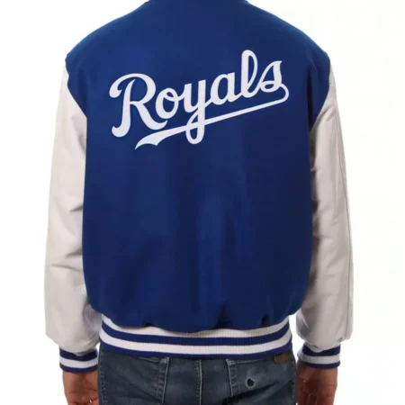 Kansas City Royals Blue and White Letterman Jackets