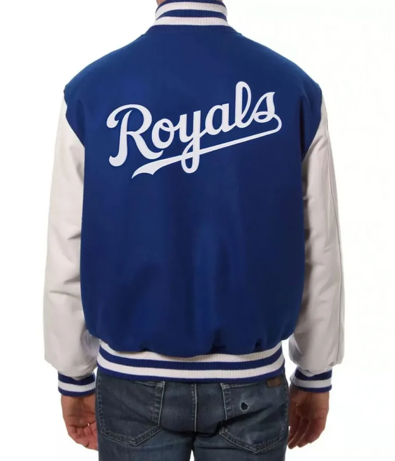 Kansas City Royals Blue and White Letterman Jackets