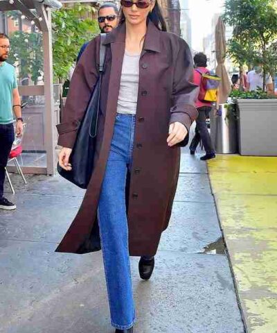 Kendall Jenner Brown Knee length Coat