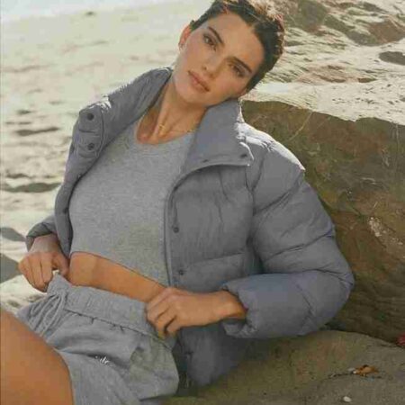 Kendall Jenner Gray Puffer Jacket