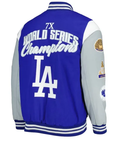 LA Dodgers Franchise Gray and Royal Blue Varsity Jackets