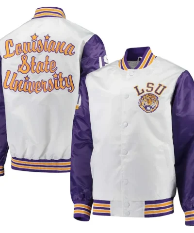 LSU Tigers The Legend White Purple Satin Jacket