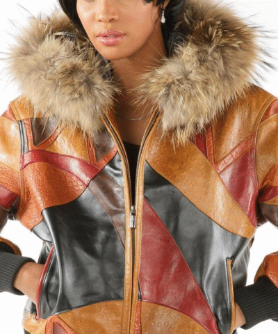 Ladies Pelle Pelle Multicolor Leather Jacket