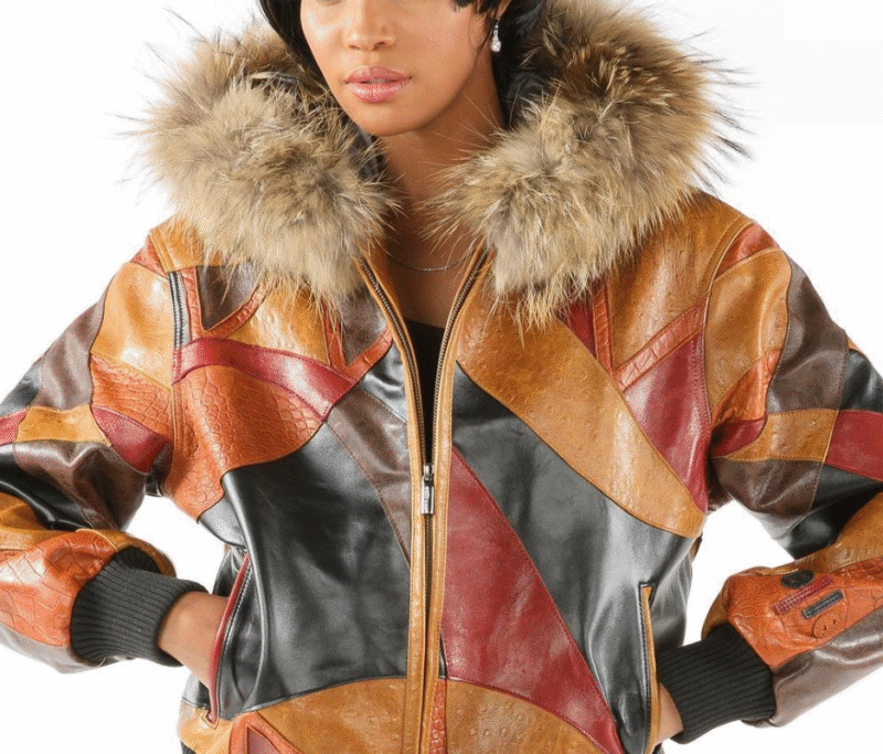 Ladies Pelle Pelle Multicolor Leather Jacket