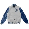 Letterman Detroit Tigers Blue and Grey Jacket