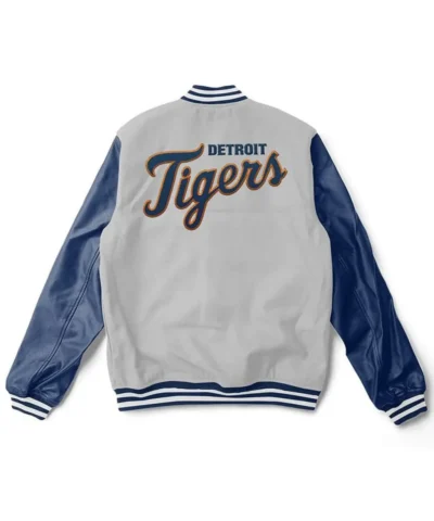 Letterman Detroit Tigers Blue and Grey Jackets