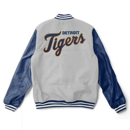 Letterman Detroit Tigers Blue and Grey Jackets