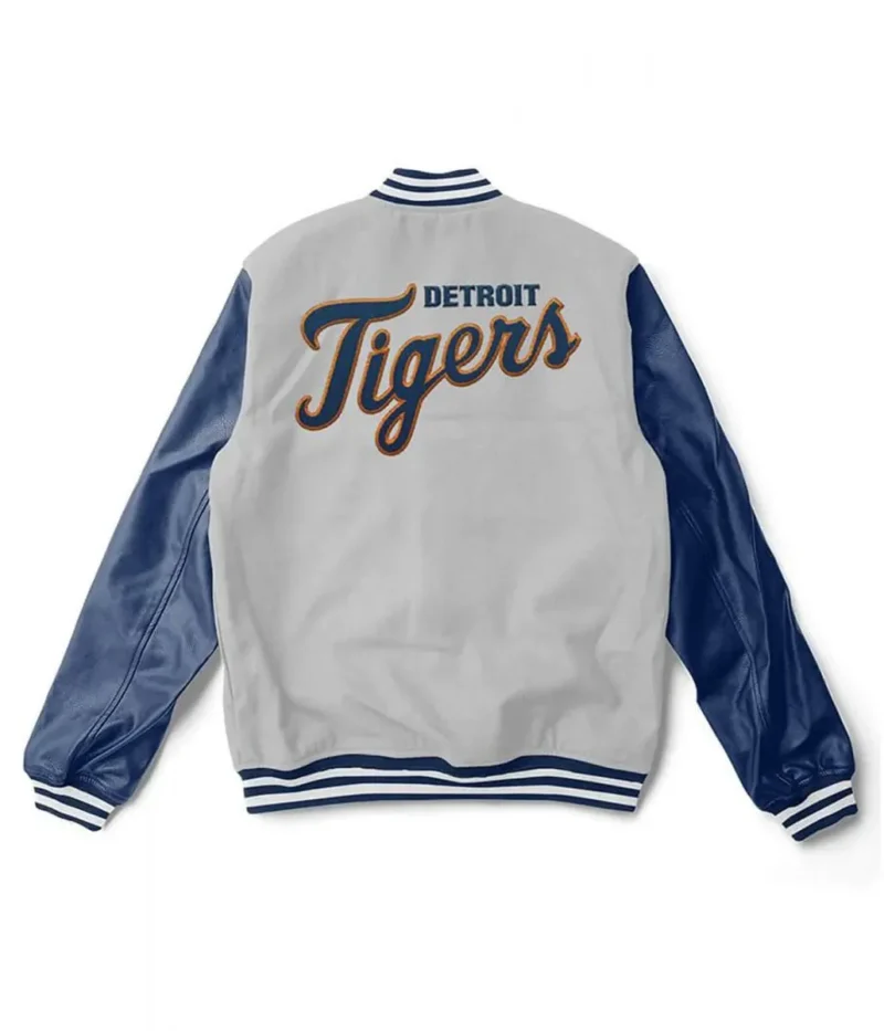 Letterman Detroit Tigers Blue and Grey Jackets