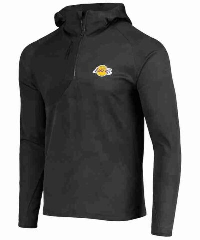 Levelwear Los Angeles Lakers Black Camo Quarter Zip Hoodie