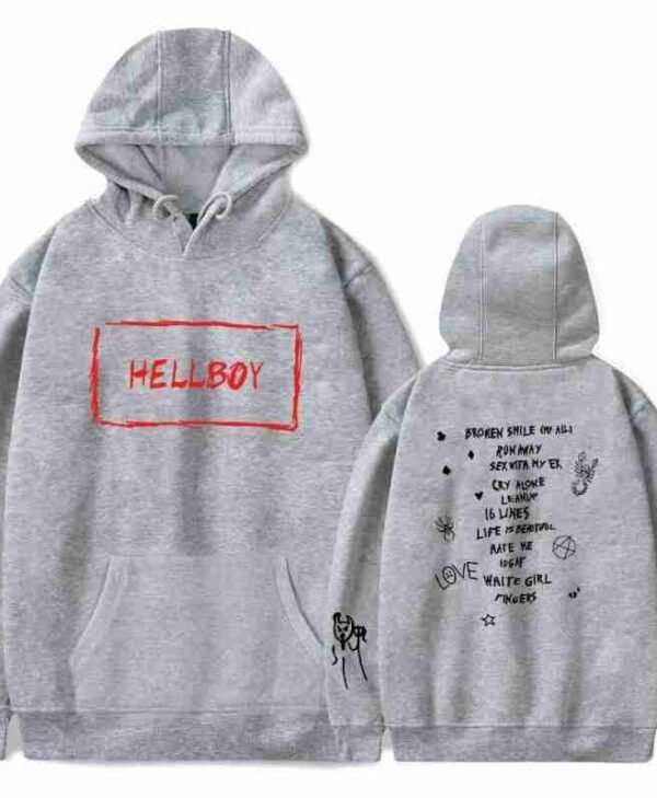 Lil Peep Hellboy Navy Gray Hoodie