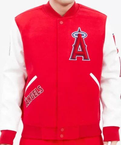 Los Angeles Angels Red And White Varsity Jacket