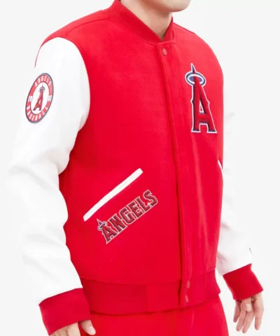 Los Angeles Angels Red And White Varsity Jackets
