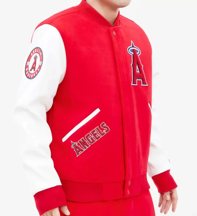 Los Angeles Angels Red And White Varsity Jackets