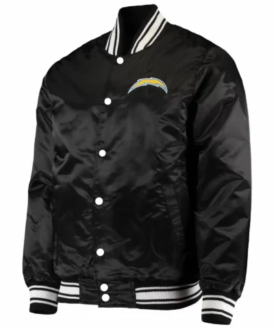 Los Angeles Chargers Black Satin Jacket scaled 1