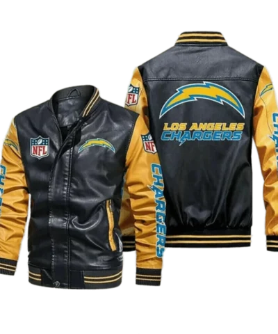 Los Angeles Chargers Black Yellow Bomber Jacket