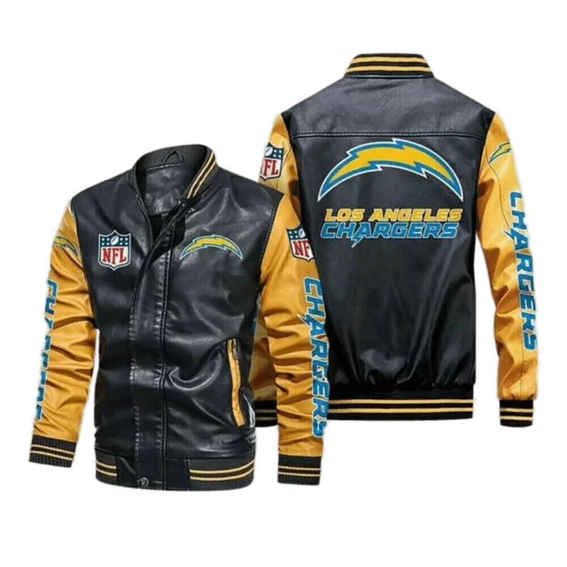 Los Angeles Chargers Black Yellow Bomber Jacket