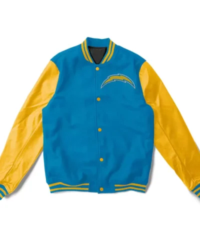 Los Angeles Chargers Light Blue And Yellow Varsity Jacket