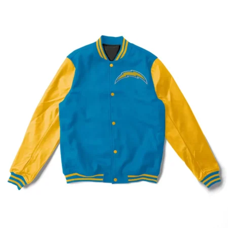 Los Angeles Chargers Light Blue And Yellow Varsity Jacket