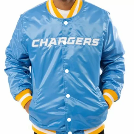 Los Angeles Chargers Light Blue Satin Jacket