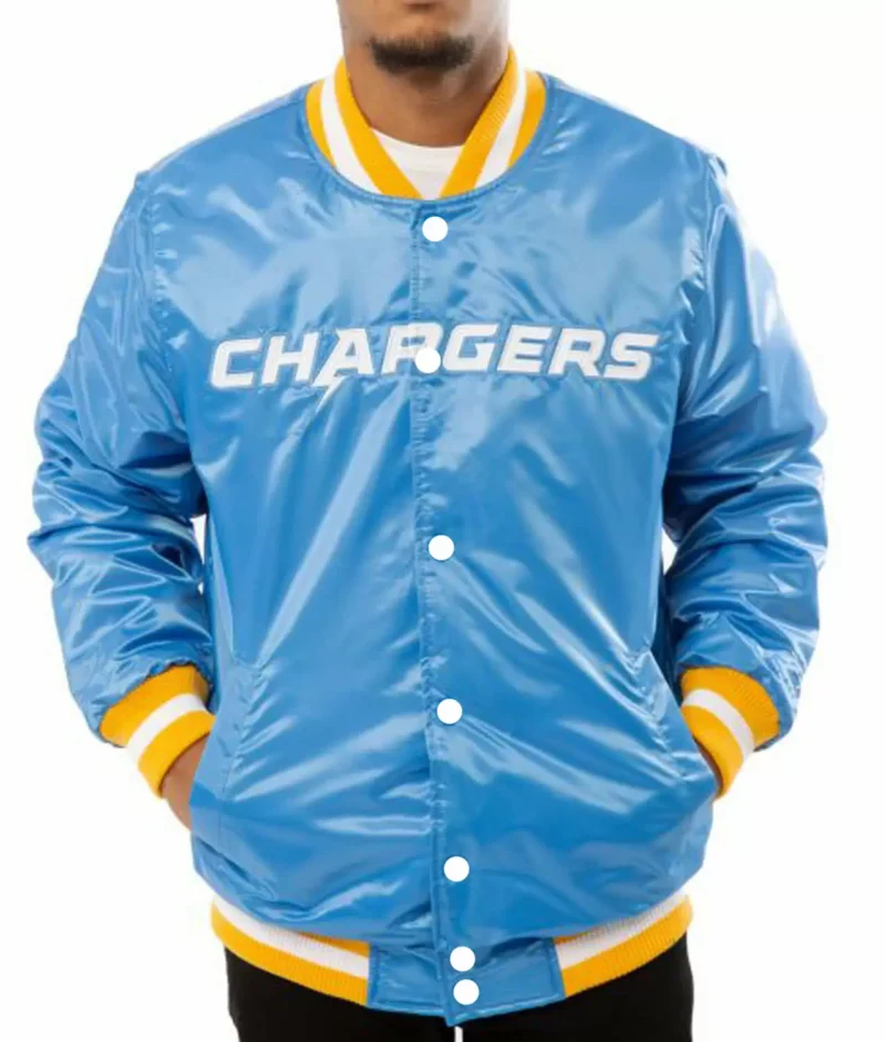 Los Angeles Chargers Light Blue Satin Jacket