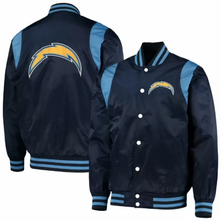 Los Angeles Chargers Navy Blue Twill Satin Jacket scaled 1