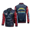 Los Angeles Chargers Navy Red Bomber Leather Jacket