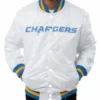 Los Angeles Chargers White Satin Jacket