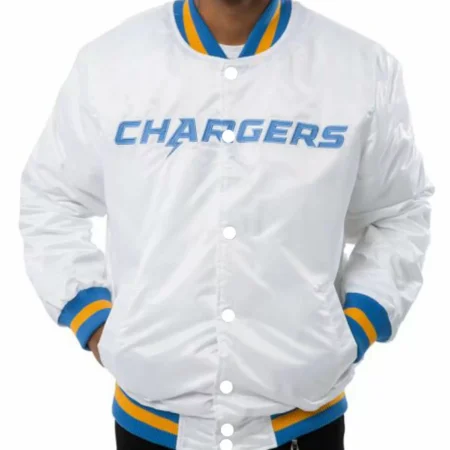 Los Angeles Chargers White Satin Jacket