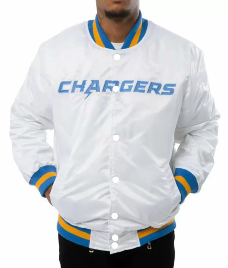 Los Angeles Chargers White Satin Jacket