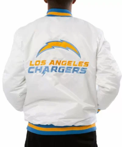 Los Angeles Chargers White Satin Jackets