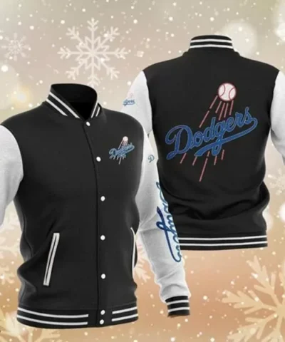 Los Angeles Dodgers Black MLB Baseball Varsity Jacket