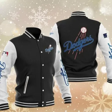 Los Angeles Dodgers Black MLB Baseball Varsity Jacket
