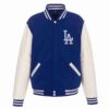 Los Angeles Dodgers Fleece Jacket with Faux Leather Sleeves