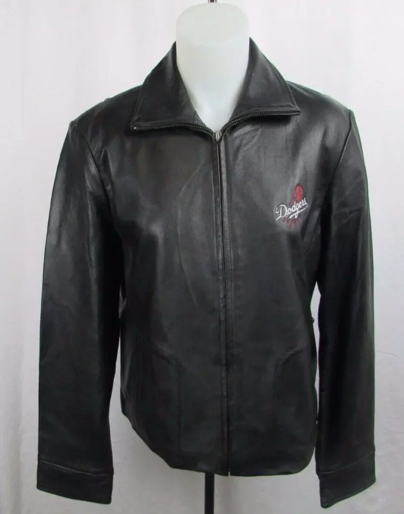 Los Angeles Dodgers MLB Black Leather Jacket