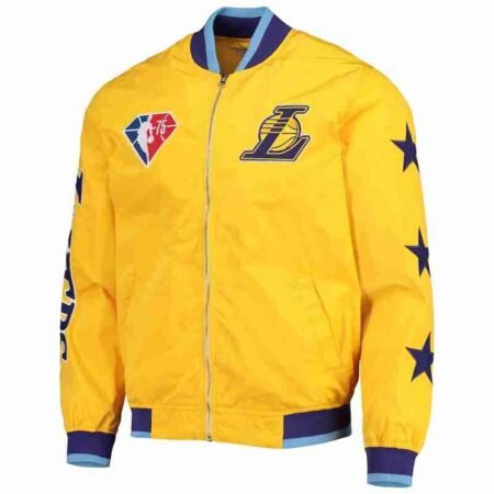 Los Angeles Lakers Gold City Edition Bomber Full Zip Jacket