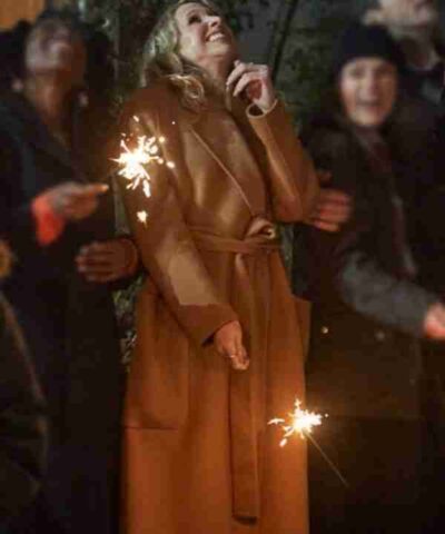 Lucy Punch Silent Night 2021 Brown Trench Coat
