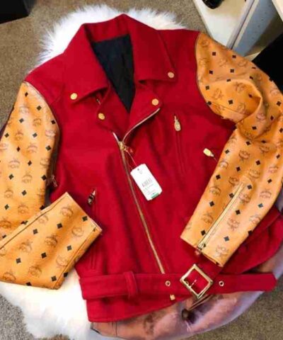 MCM Phenomenon Red Logo Biker Moto Jacket 1