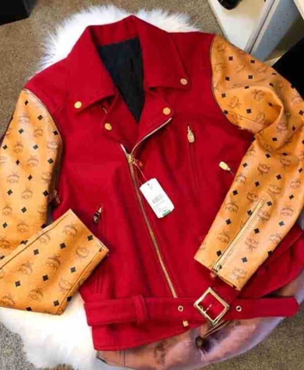 MCM Phenomenon Red Logo Biker Moto Jacket 1
