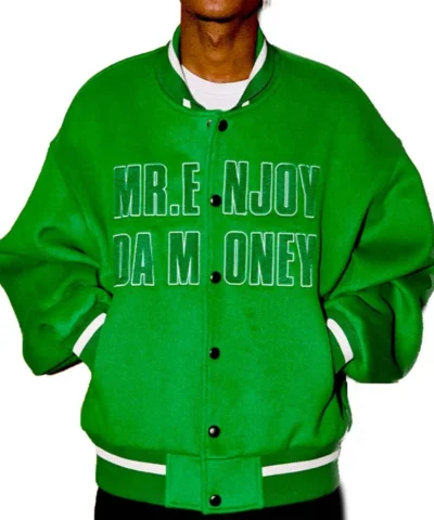 MEDM DA Money Letterman Wool Green Jacket