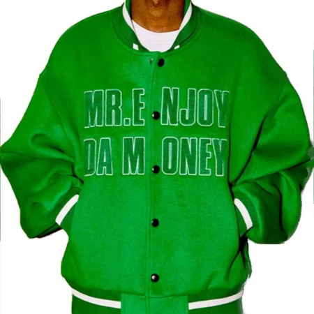 MEDM DA Money Letterman Wool Green Jacket