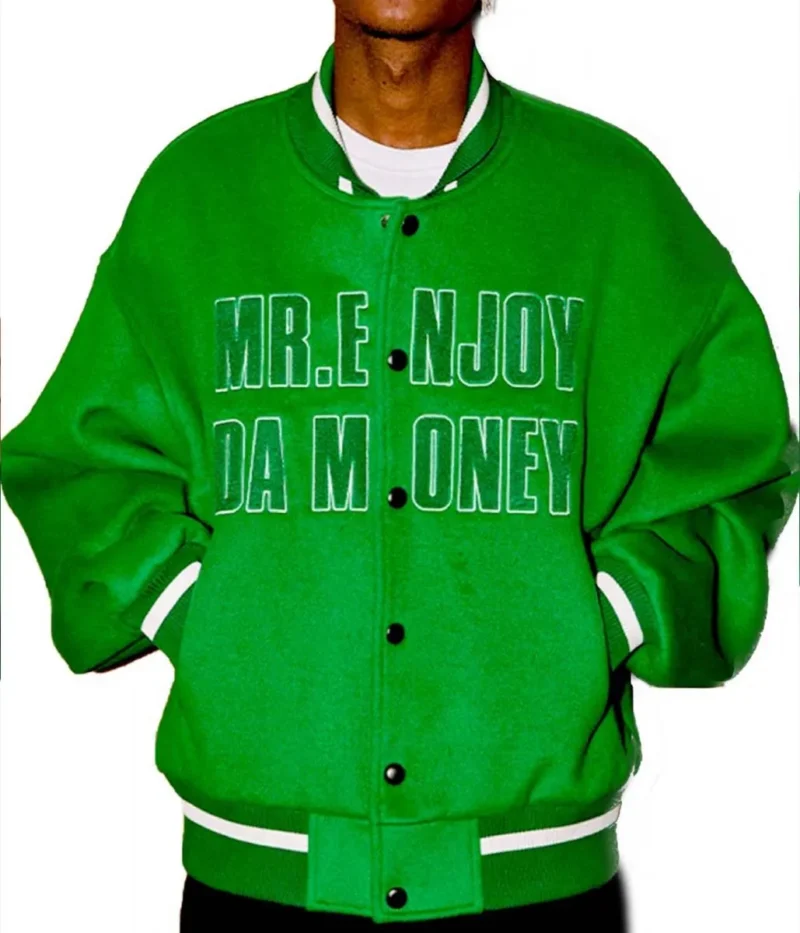 MEDM DA Money Letterman Wool Green Jacket