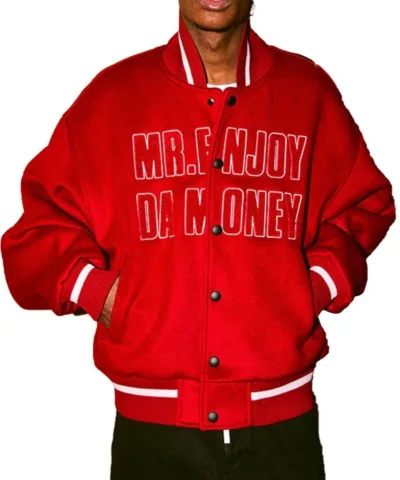 MEDM DA Money Letterman Wool Red Jacket