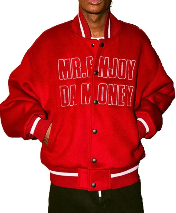 MEDM DA Money Letterman Wool Red Jacket
