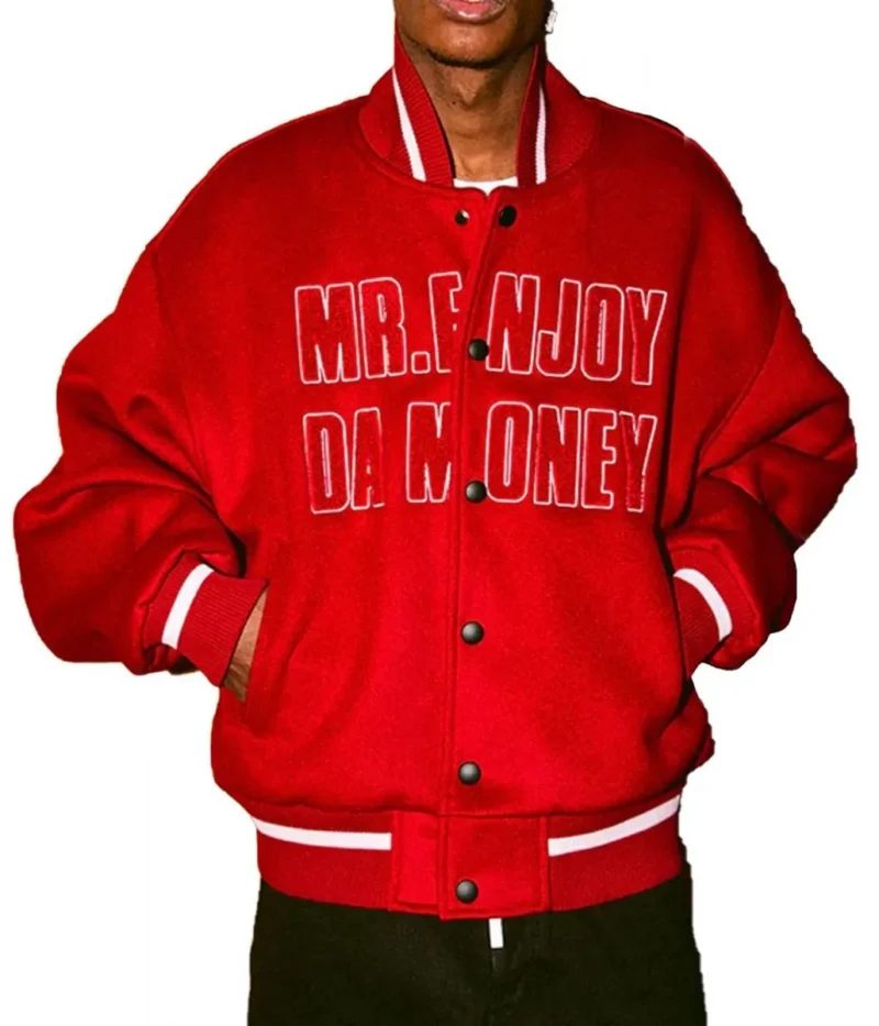 MEDM DA Money Letterman Wool Red Jacket