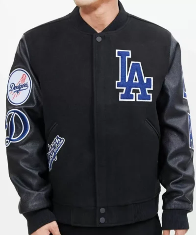 MLB Black Los Angeles Dodgers Varsity Jacket