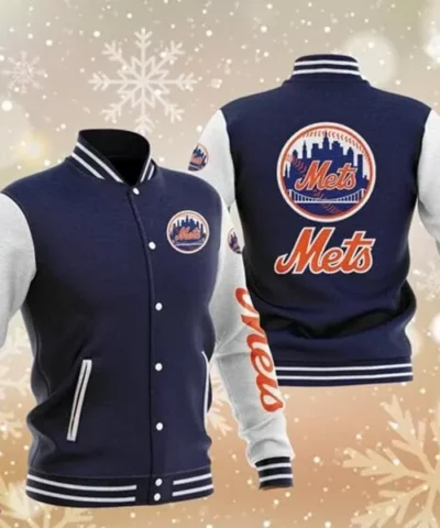 MLB Blue New York Mets Baseball Varsity Jacket
