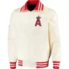 MLB Cream Los Angeles Angels Satin Jacket
